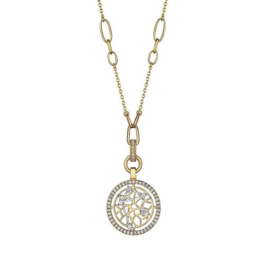 Necklace/Pendant Hueb | 18 Karat Estelar Yellow And White Gold Libra Necklace With Vs-Gh Diamo