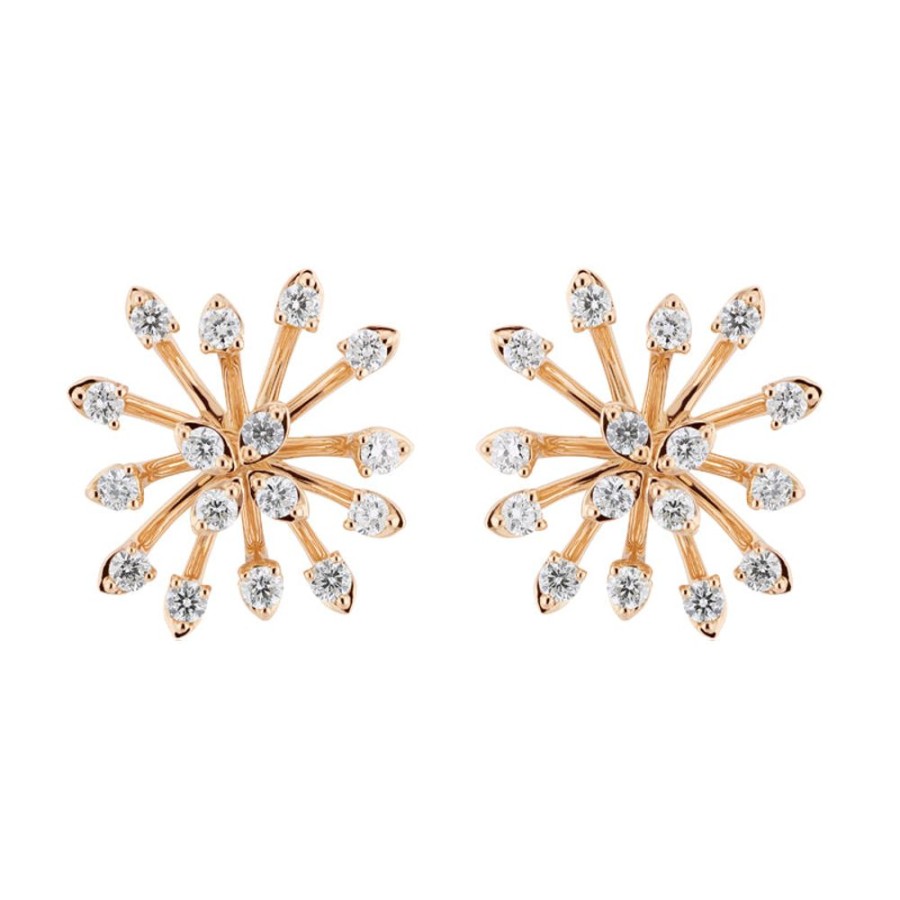 Earring Hueb | 18 Karat Luminus Pink Gold Earring With Vs-Gh Diamonds