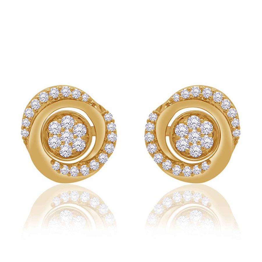 Earring Hueb | 18 Karat Bestow Yellow Gold Earring With Vs-Gh Diamonds