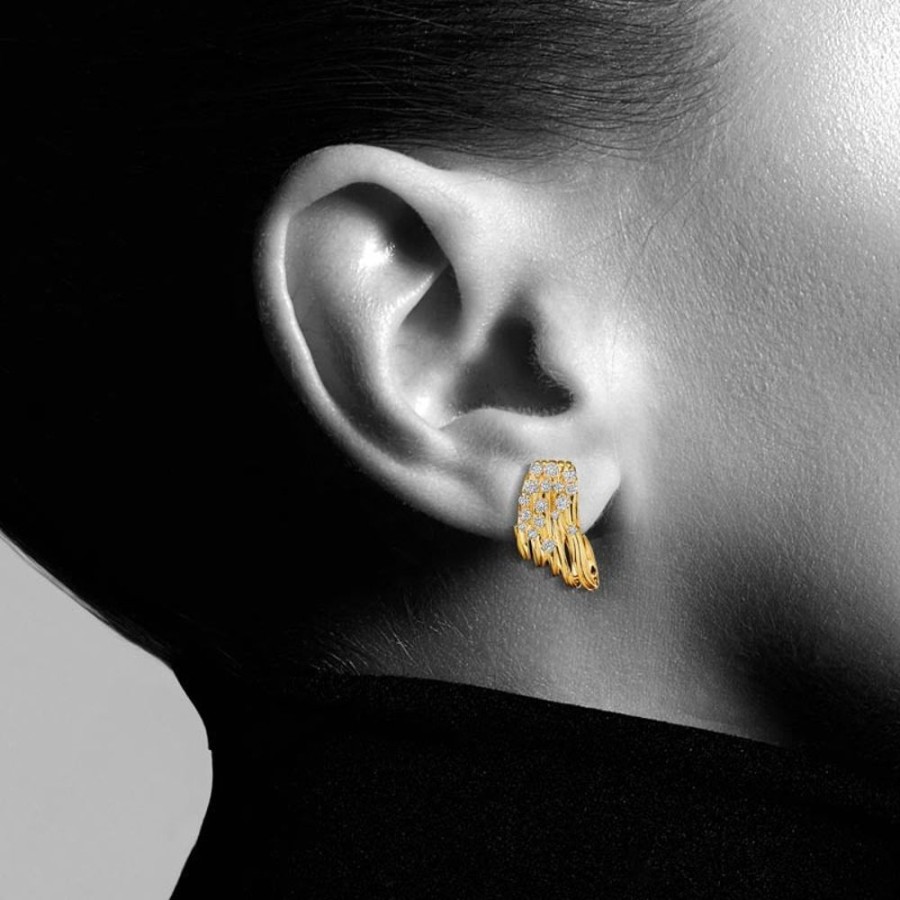 Earring Hueb | 18 Karat Bahia Yellow Gold Earring With Vs-Gh Diamonds