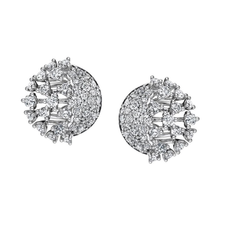 Earring Hueb | 18 Karat Luminus White Gold Earring With Vs-Gh Diamonds