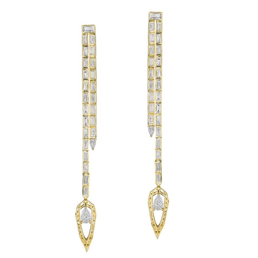 Earring Hueb | 18 Karat Estelar Yellow Gold Earring With Vs-Gh Diamonds