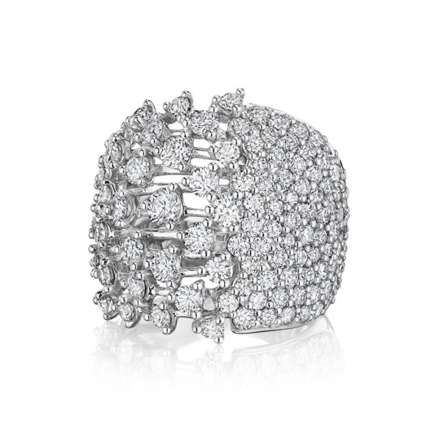 Ring Hueb | 18 Karat Luminus White Gold Ring With Vs-Gh Diamonds