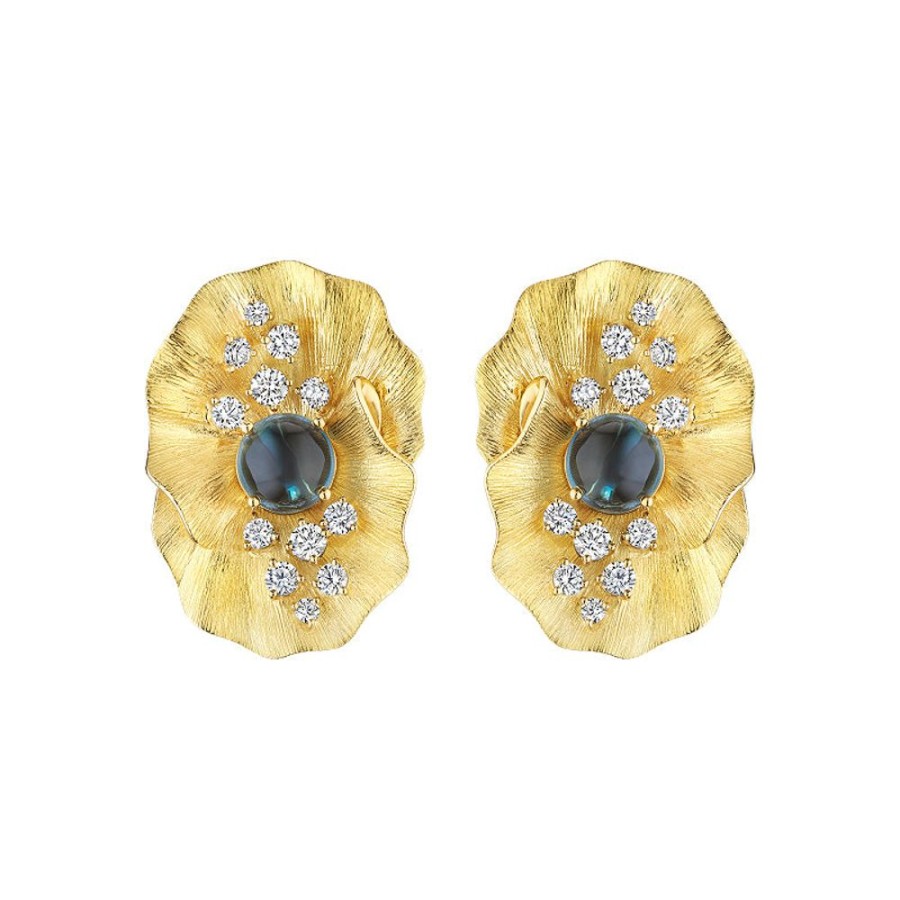 Earring Hueb | 18 Karat Bahia Yellow Gold Earring With Vs-Gh Diamonds And Imperial/Lo