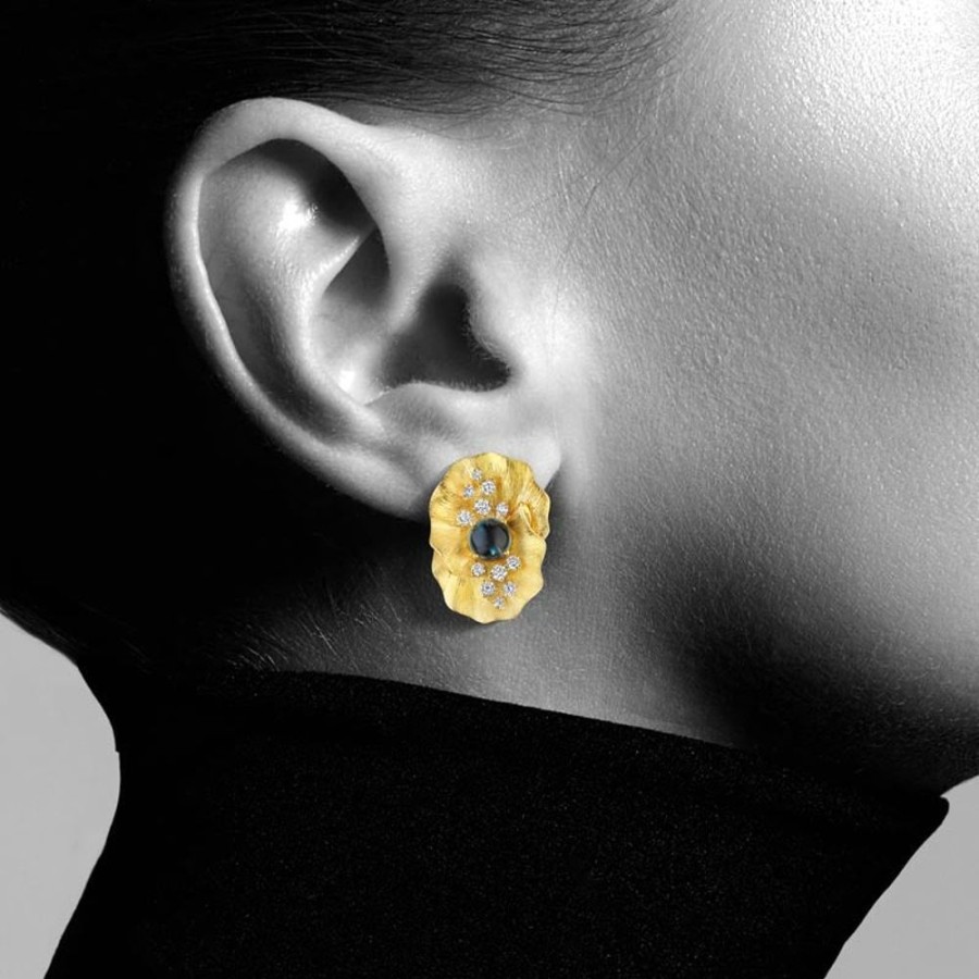 Earring Hueb | 18 Karat Bahia Yellow Gold Earring With Vs-Gh Diamonds And Imperial/Lo