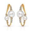 Earring Hueb | 18 Karat Spectrum Yellow Gold Earring With Vs-Gh Diamonds And White Pe