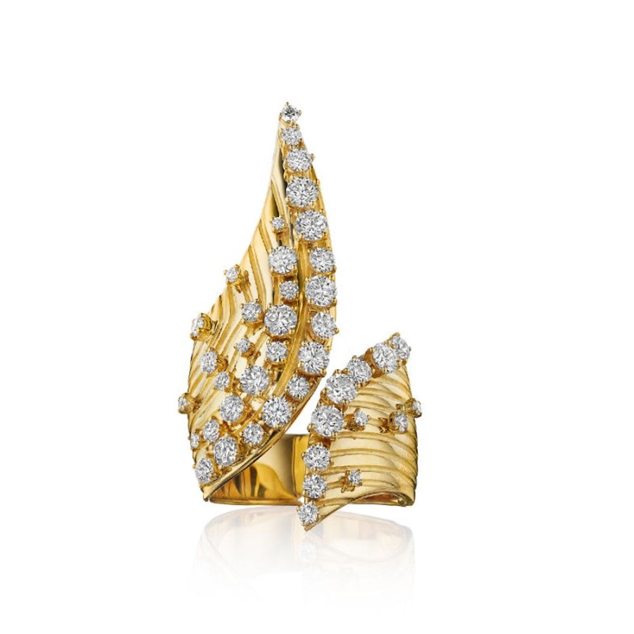 Ring Hueb | 18 Karat Bahia Yellow Gold Ring With Vs-Gh Diamonds