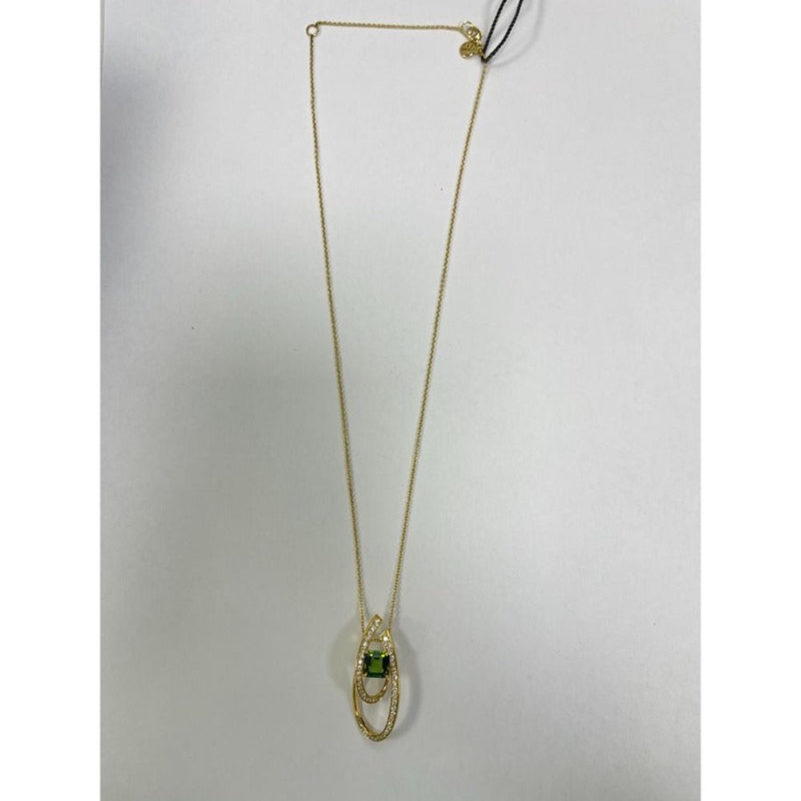 Necklace/Pendant Hueb | 18 Karat Spectrum Yellow Gold Necklace With Vs-Gh Diamonds And Green T