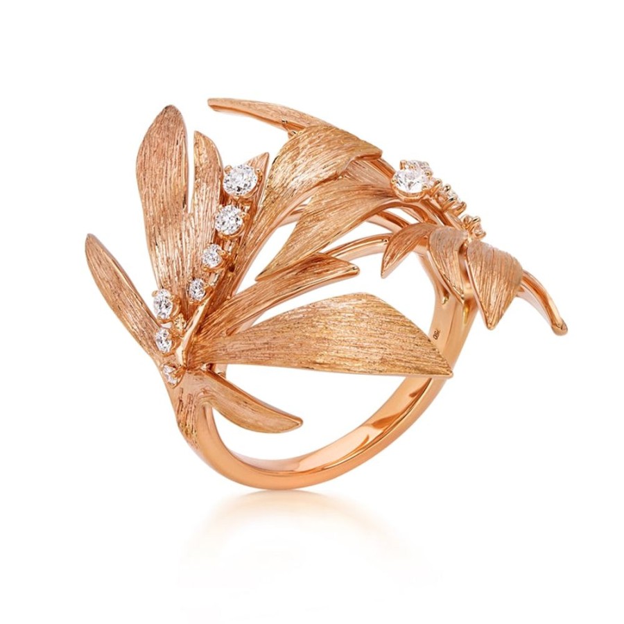 Ring Hueb | 18 Karat Bahia Pink Gold Ring With Vs-Gh Diamonds