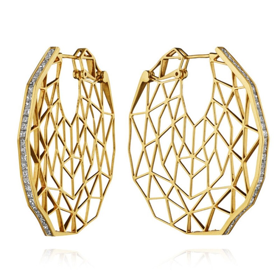 Earring Hueb | 18 Karat Estelar Yellow Gold Earring With Vs-Gh Diamonds