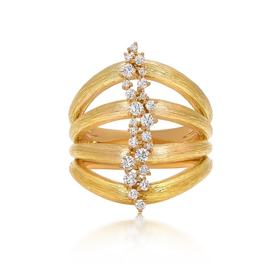 Ring Hueb | 18 Karat Bahia Yellow Gold Ring With Vs-Gh Diamonds