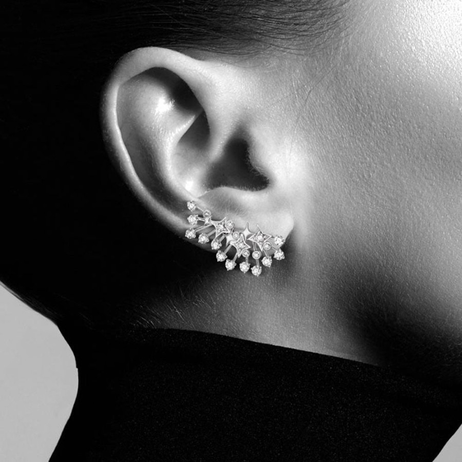 Earring Hueb | 18 Karat Luminus White Gold Earring With Vs-Gh Diamonds