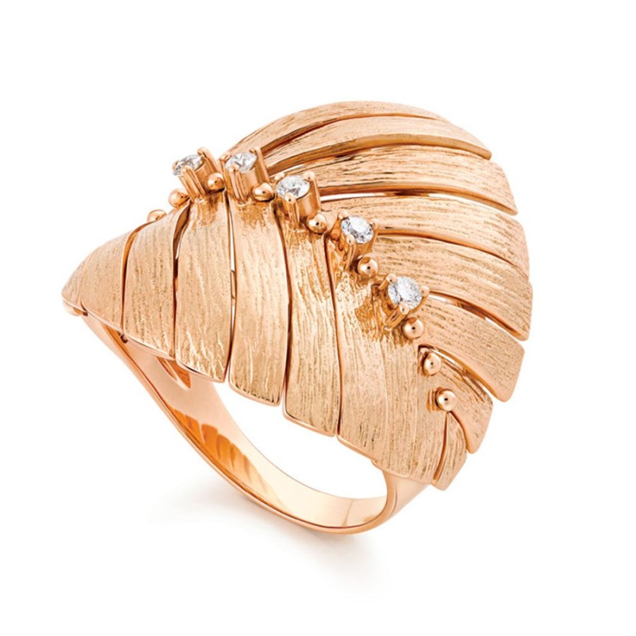 Ring Hueb | 18 Karat Bahia Pink Gold Ring With Vs-Gh Diamonds