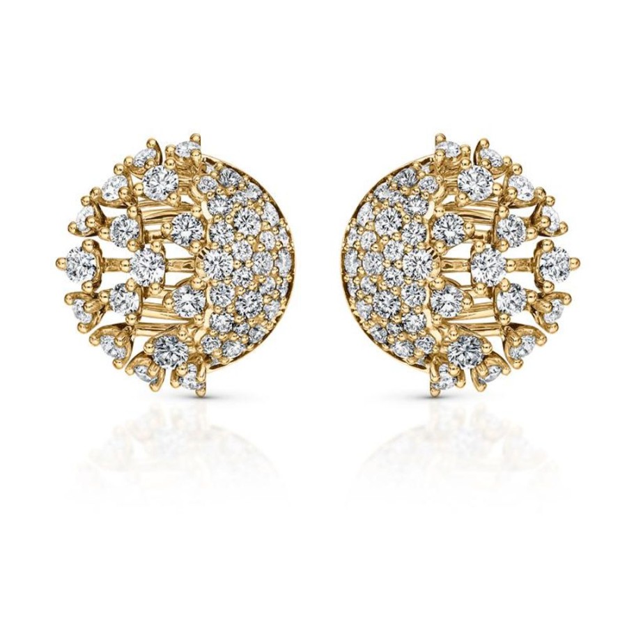 Earring Hueb | 18 Karat Luminus Yellow Gold Earring With Vs-Gh Diamonds