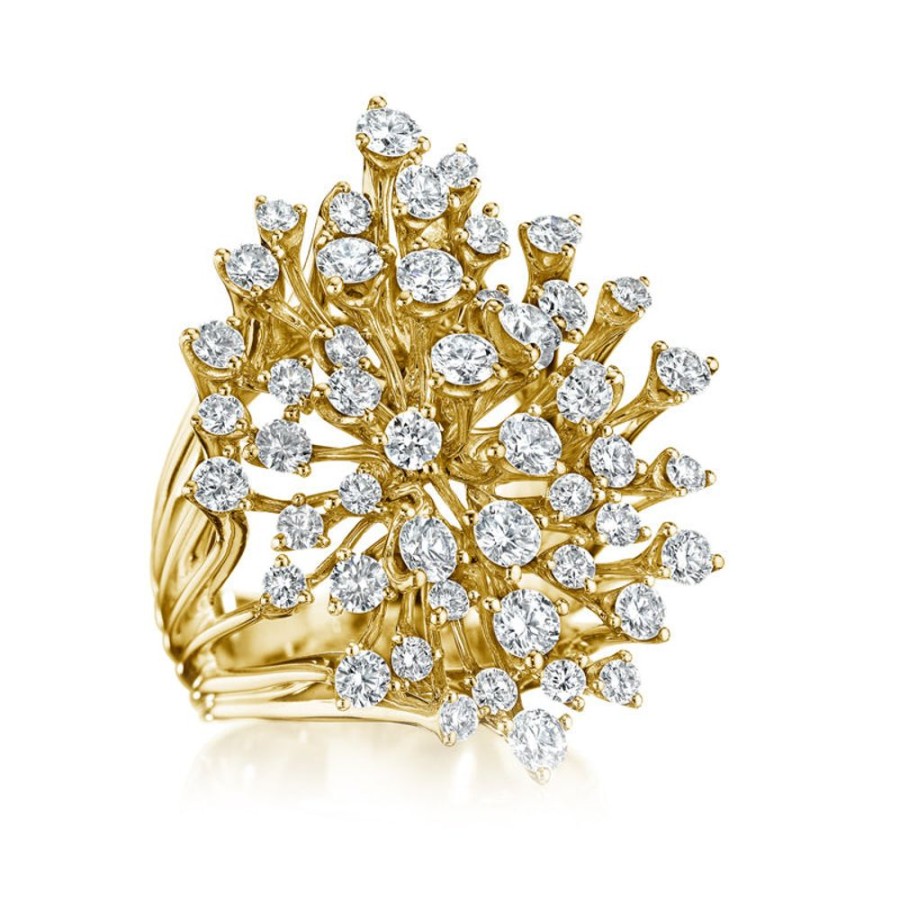 Ring Hueb | 18 Karat Luminus Yellow Gold Ring With Vs-Gh Diamonds