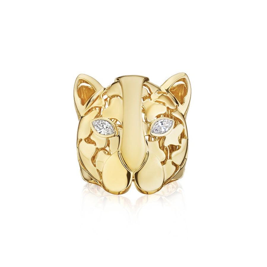 Ring Hueb | 18 Karat Onsa Yellow Gold Ring With Vs-Gh Diamonds