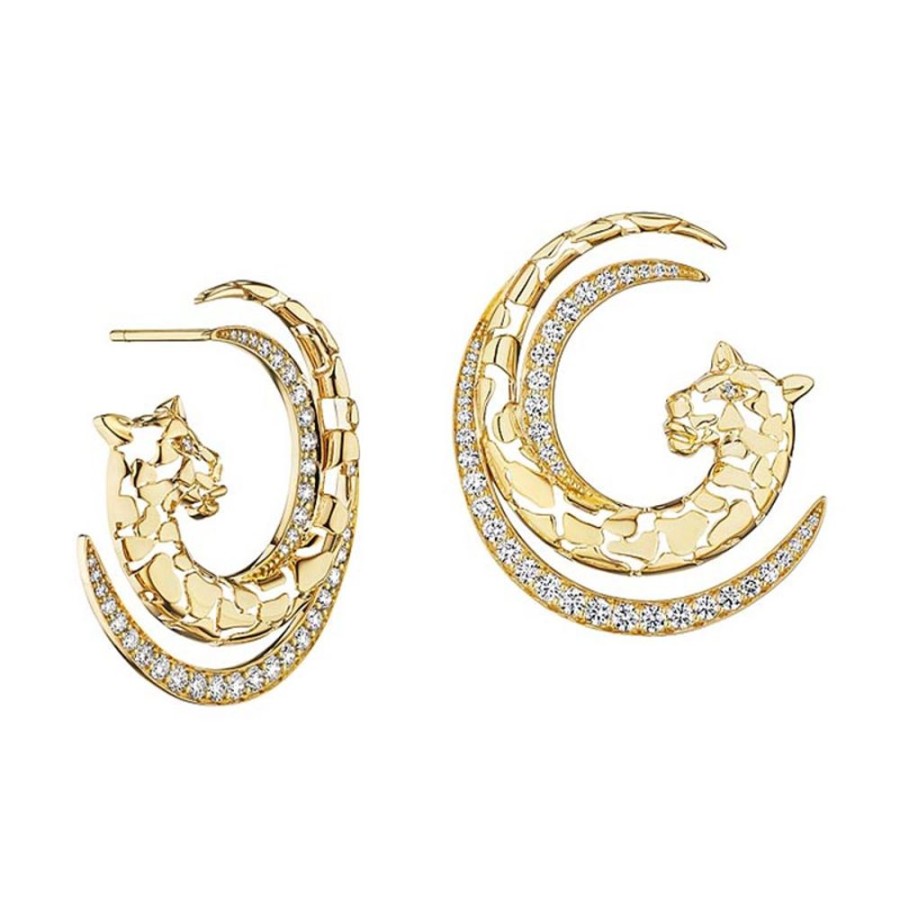 Earring Hueb | 18 Karat Onsa Yellow Gold Earring With Vs-Gh Diamonds