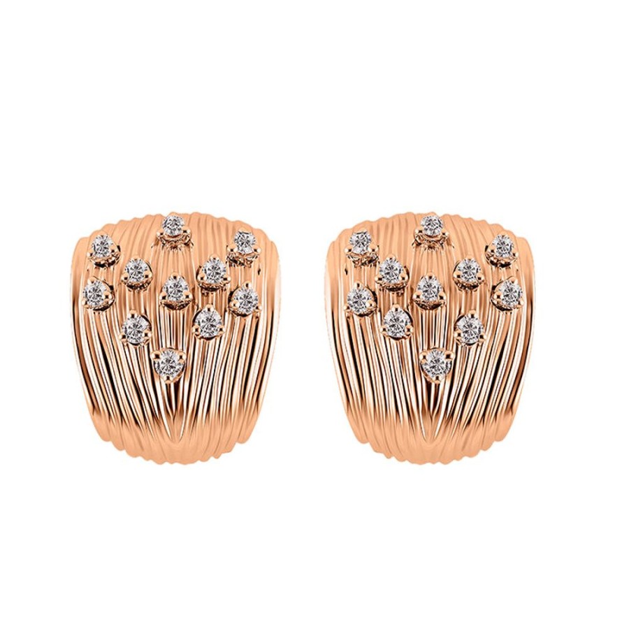 Earring Hueb | 18 Karat Bahia Pink Gold Earring With Vs-Gh Diamonds