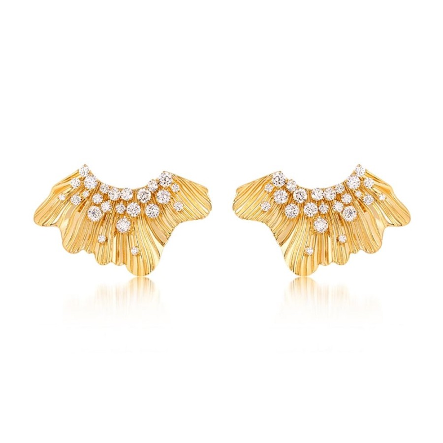 Earring Hueb | 18 Karat Bahia Yellow Gold Earring With Vs-Gh Diamonds