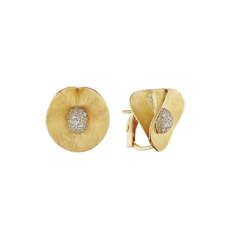 Earring Hueb | 18 Karat Bahia Yellow Gold Earring With Vs-Gh Diamonds