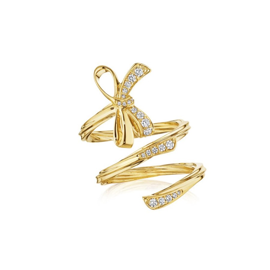 Ring Hueb | 18 Karat Romance Yellow Gold Ring With Vs-Gh Diamonds