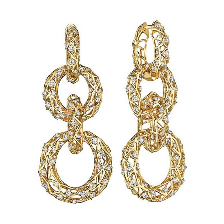 Earring Hueb | 18 Karat Estelar Yellow Gold Earring With Vs-Gh Diamonds