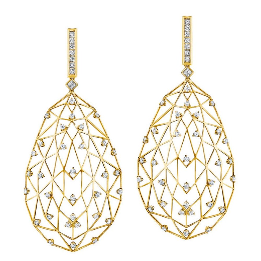 Earring Hueb | 18 Karat Estelar Yellow Gold Earring With Vs-Gh Diamonds