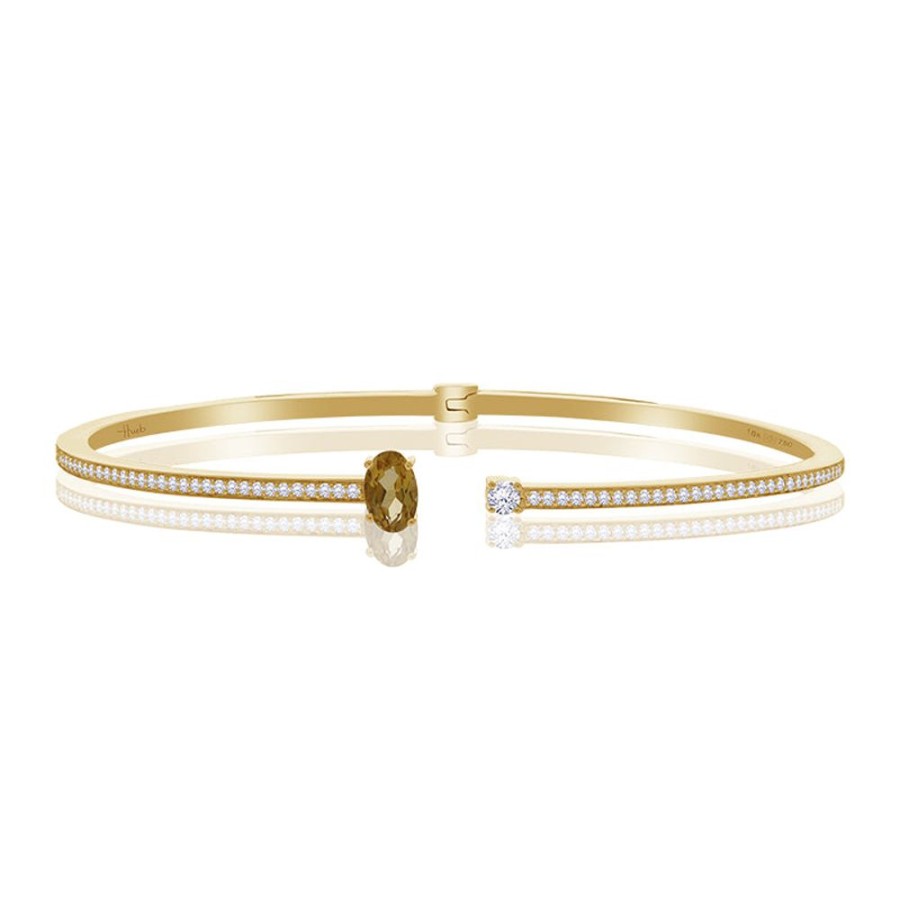 Bracelet/Bangle Hueb | 18 Karat Spectrum Yellow Gold Bracelet/Bangle With Vs-Gh Diamonds And