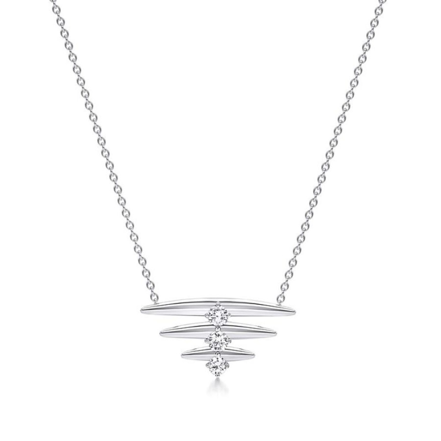 Necklace/Pendant Hueb | 18 Karat Tribal White Gold Necklace With Vs-Gh Diamonds