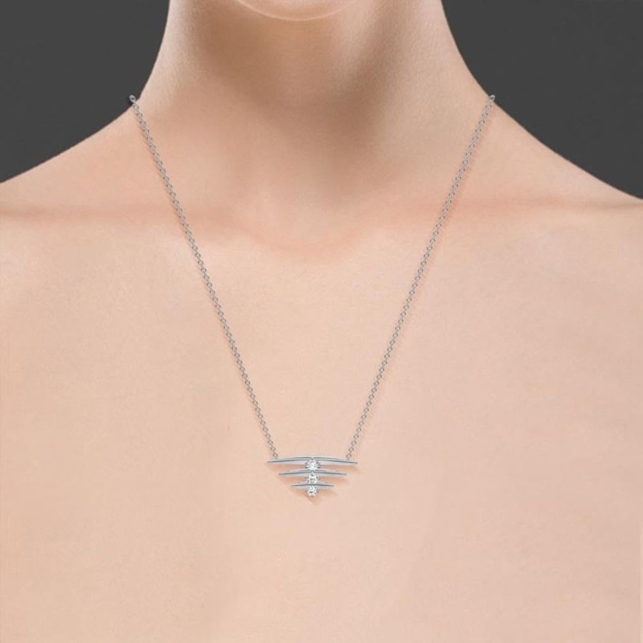 Necklace/Pendant Hueb | 18 Karat Tribal White Gold Necklace With Vs-Gh Diamonds