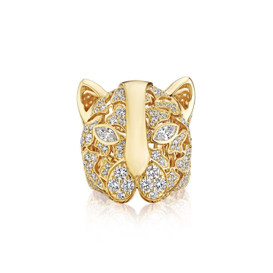 Ring Hueb | 18 Karat Onsa Yellow Gold Ring With Vs-Gh Diamonds