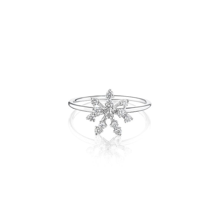 Ring Hueb | 18 Karat Luminus White Gold Ring With Vs-Gh Diamonds