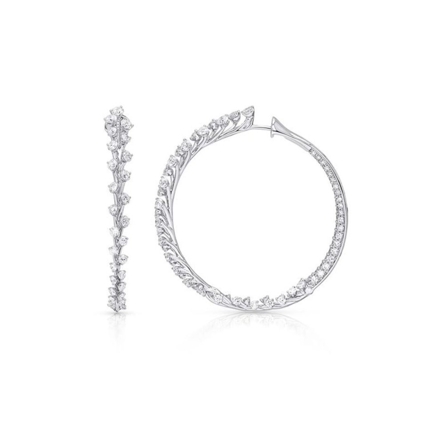 Earring Hueb | 18 Karat Luminus White Gold Earring With Vs-Gh Diamonds