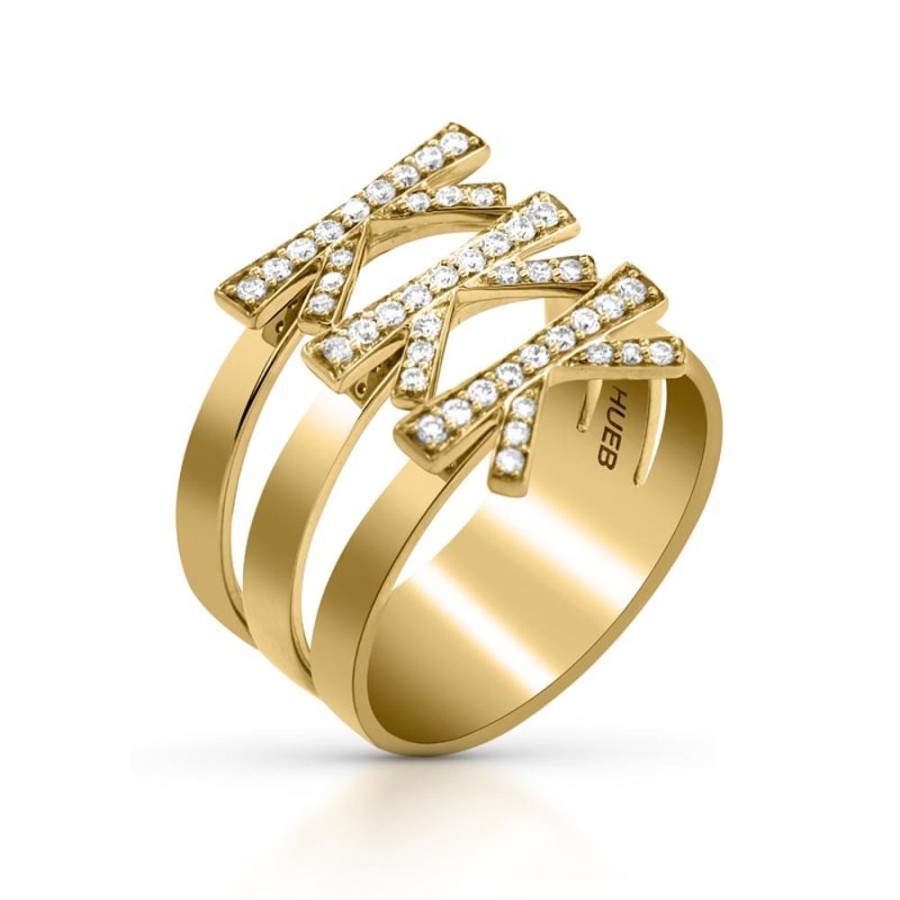 Ring Hueb | 18 Karat Romance Yellow Gold Ring With Vs-Gh Diamonds