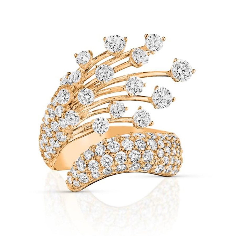 Ring Hueb | 18 Karat Luminus Yellow Gold Ring With Vs-Gh Diamonds