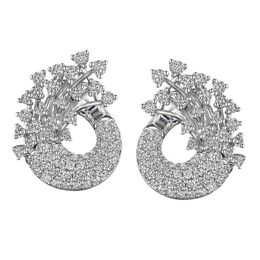 Earring Hueb | 18 Karat Luminus White Gold Earring With Vs-Gh Diamonds