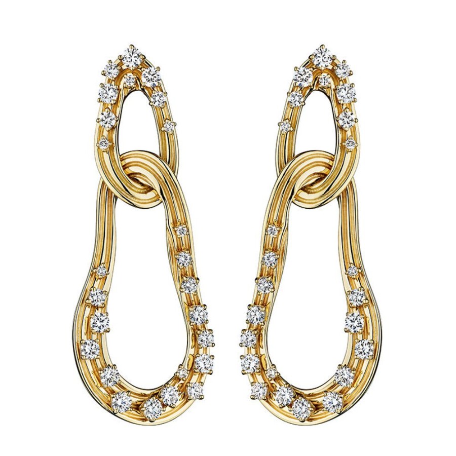 Earring Hueb | 18 Karat Bahia Yellow Gold Earring With Vs-Gh Diamonds