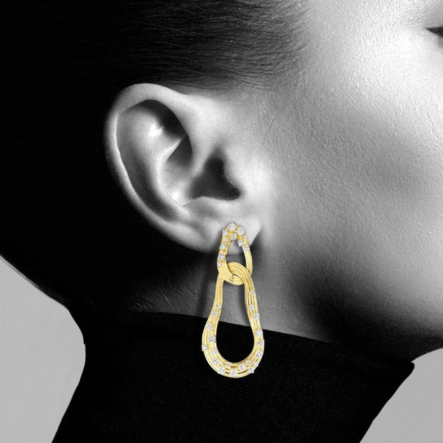 Earring Hueb | 18 Karat Bahia Yellow Gold Earring With Vs-Gh Diamonds