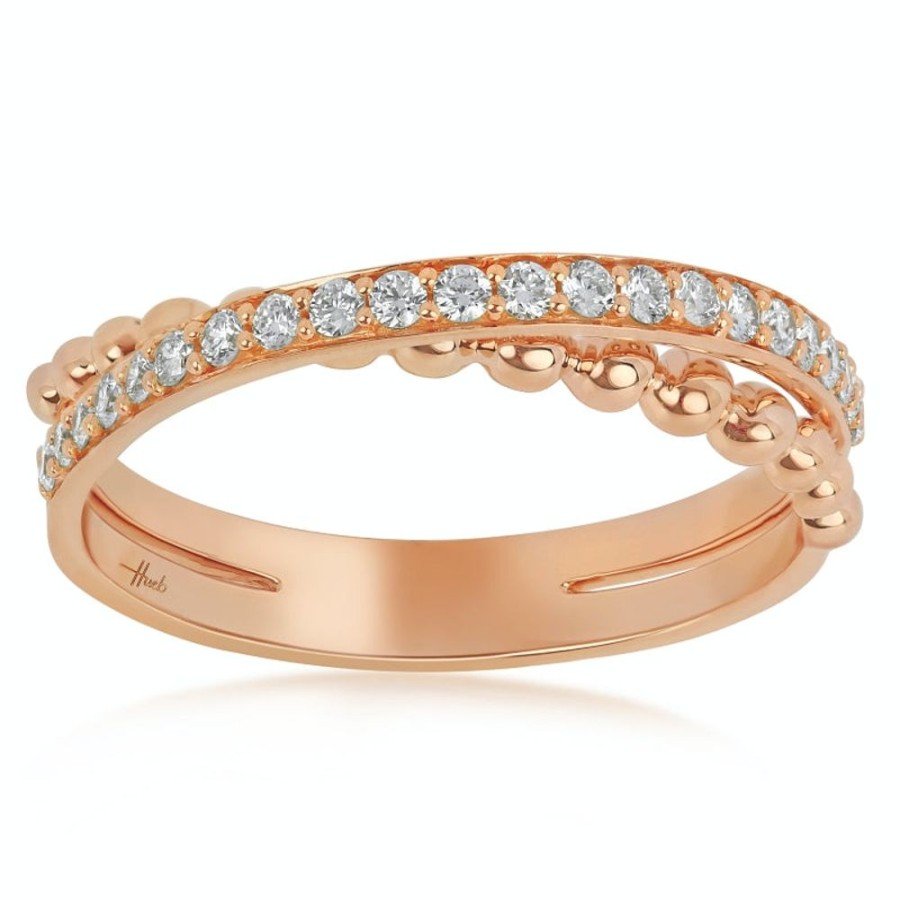 Ring Hueb | 18 Karat Bubbles Pink Gold Ring With Vs-Gh Diamonds