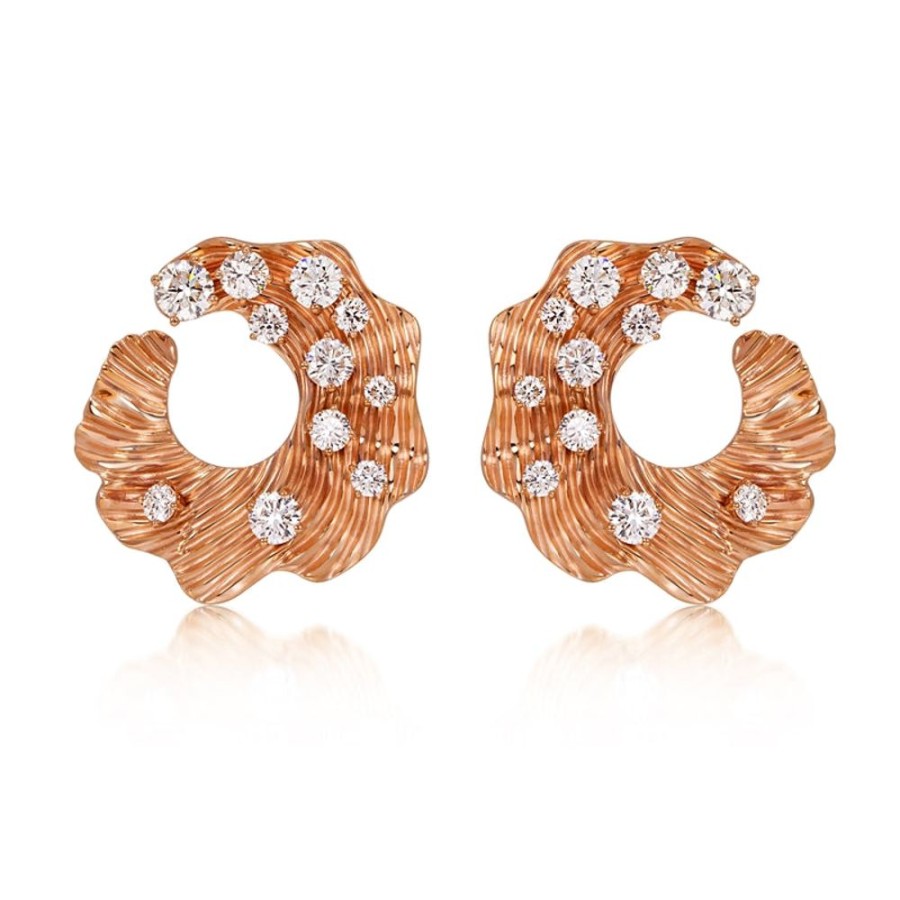 Earring Hueb | 18 Karat Bahia Pink Gold Earring With Vs-Gh Diamonds