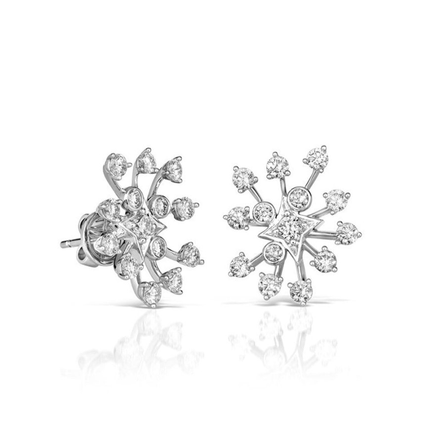 Earring Hueb | 18 Karat Luminus White Gold Earring With Vs-Gh Diamonds