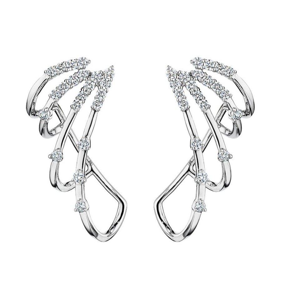 Earring Hueb | 18 Karat Luminus White Gold Earring With Vs-Gh Diamonds