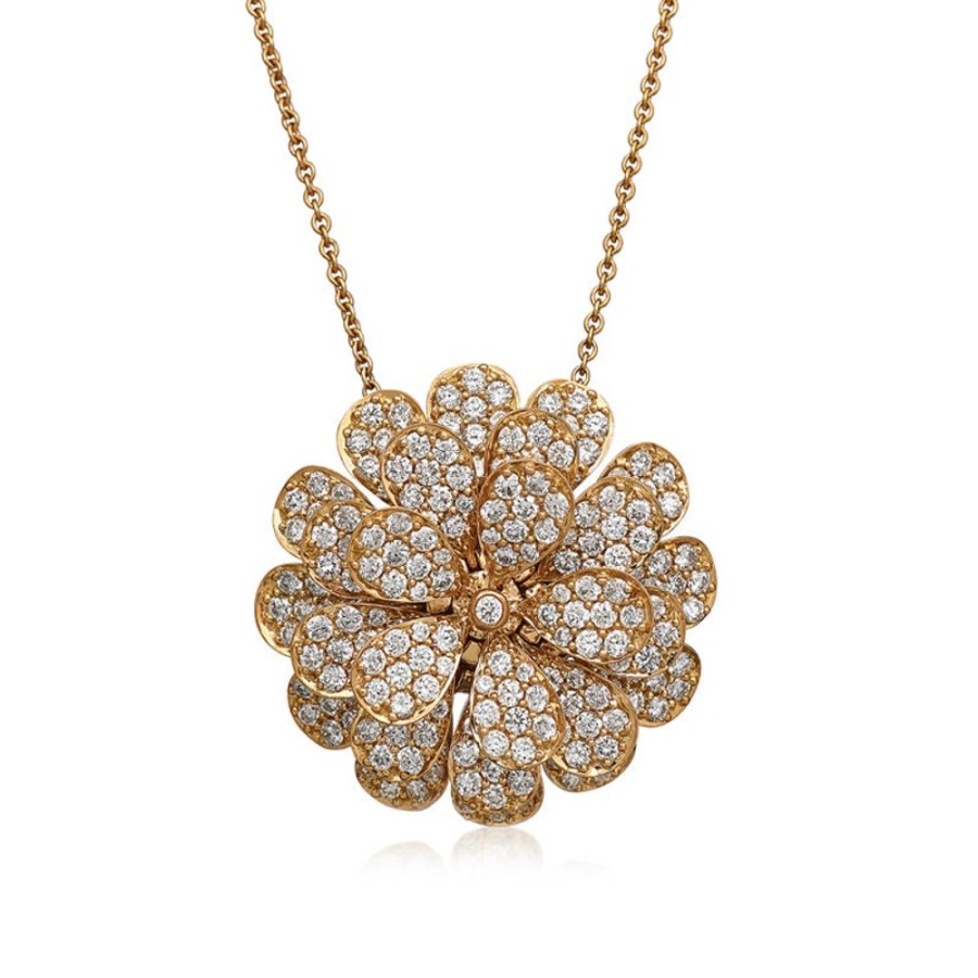 Necklace/Pendant Hueb | 18 Karat Secret Garden Yellow Gold Necklace With Vs-Gh Diamonds