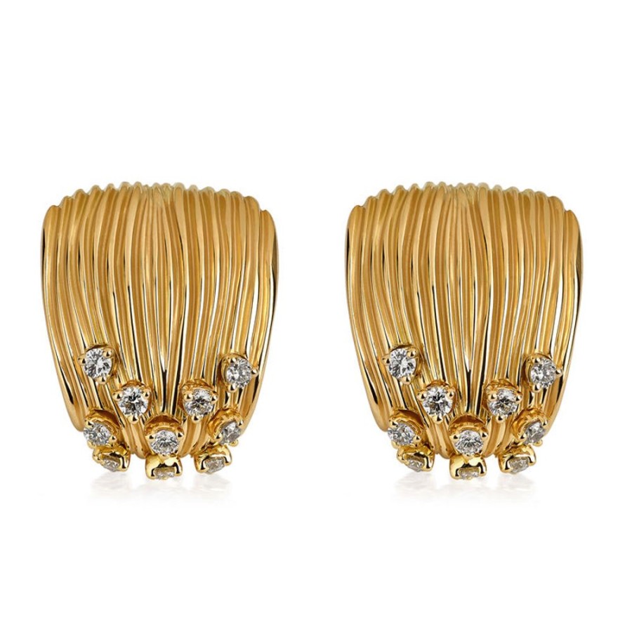 Earring Hueb | 18 Karat Bahia Yellow Gold Earring With Vs-Gh Diamonds