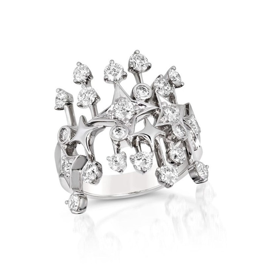 Ring Hueb | 18 Karat Luminus White Gold Ring With Vs-Gh Diamonds