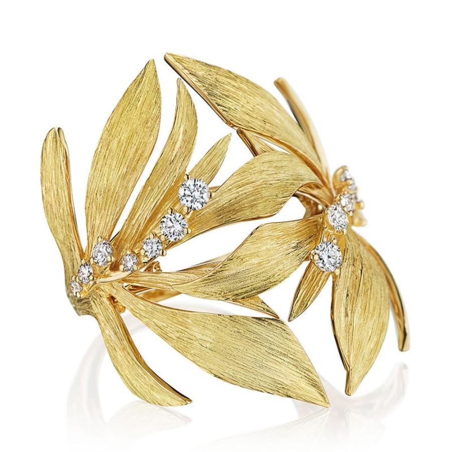 Ring Hueb | 18 Karat Bahia Yellow Gold Ring With Vs-Gh Diamonds