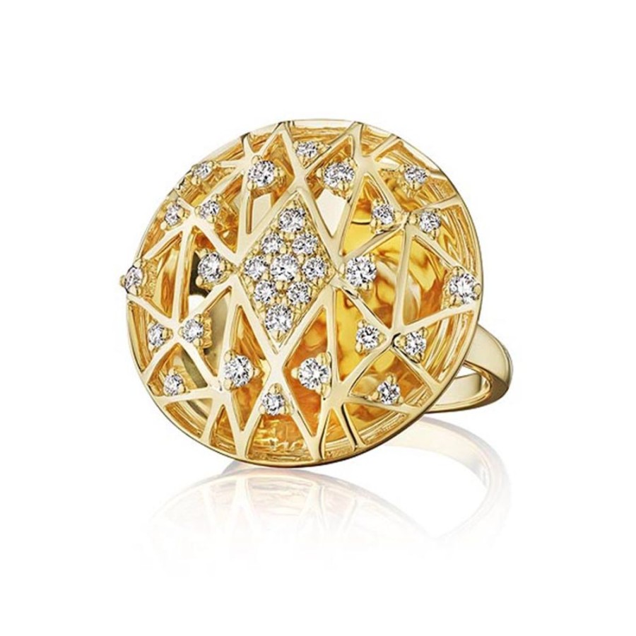 Ring Hueb | 18 Karat Estelar Yellow Gold Ring With Vs-Gh Diamonds