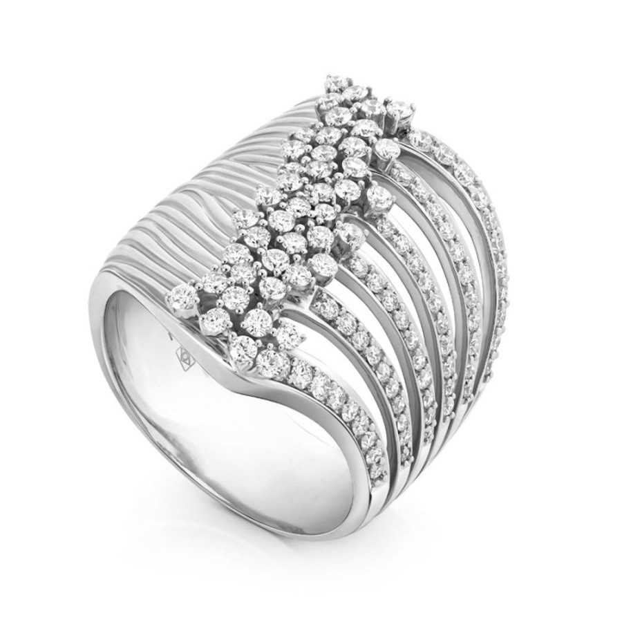 Ring Hueb | 18 Karat Bahia White Gold Ring With Vs-Gh Diamonds