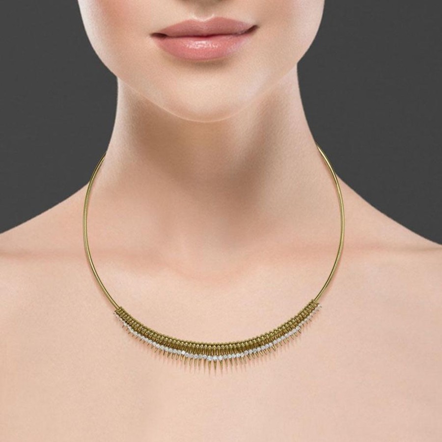 Necklace/Pendant Hueb | 18 Karat Tribal Yellow Gold Necklace With Vs-Gh Diamonds