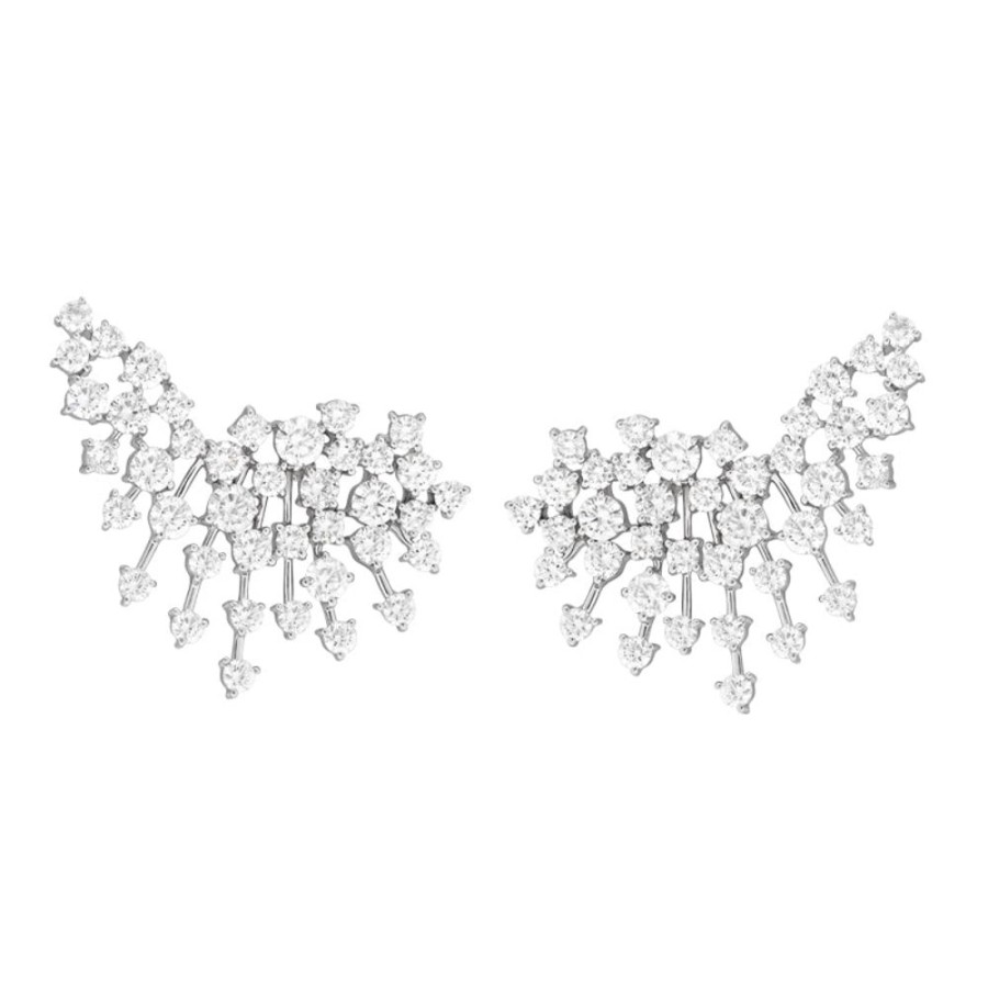 Earring Hueb | 18 Karat Luminus White Gold Earring With Vs-Gh Diamonds